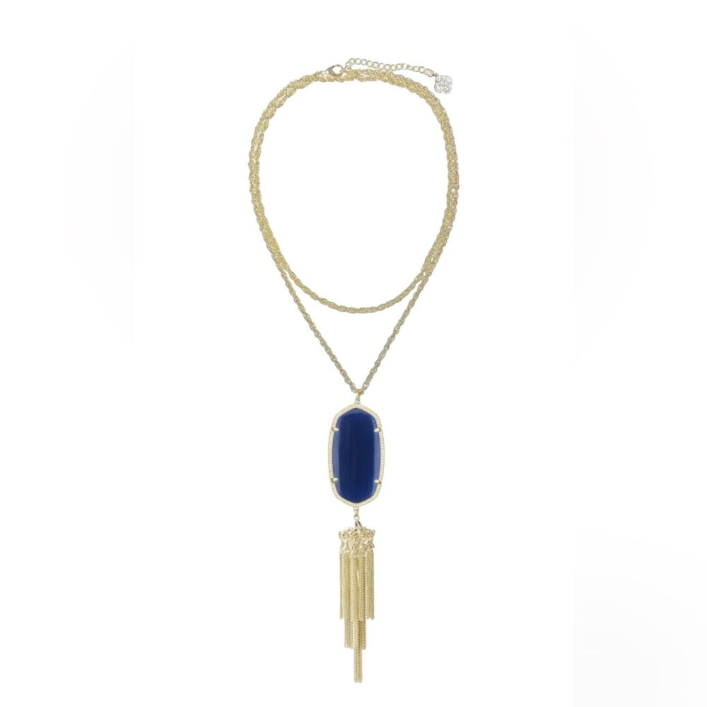 Kendra Scott Rayne Gold & Navy Cat's Eye Necklace